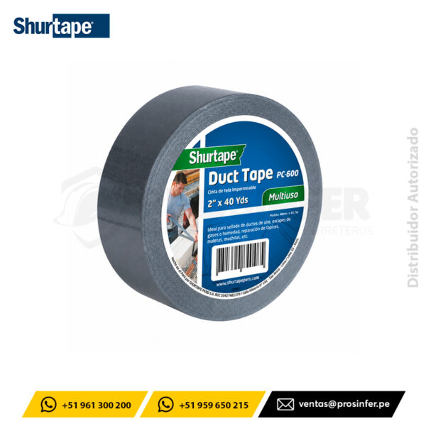 Cinta Duct Tape PC-600 2" x 40 yds Shurtape