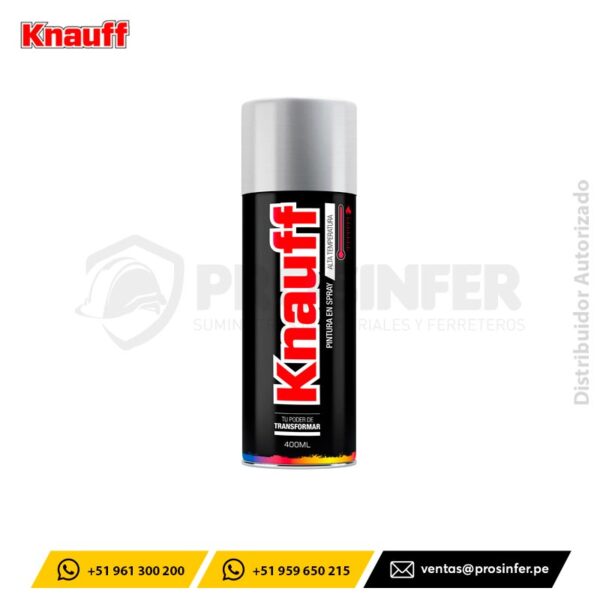 Pintura Spray Alta Temperatura Aluminio Knauff #1605
