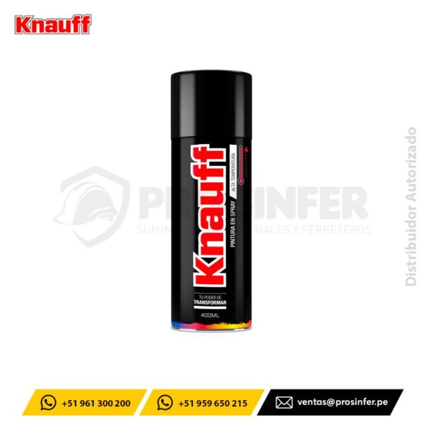 Pintura Spray Alta Temperatura Negro Brillante Knauff #1604
