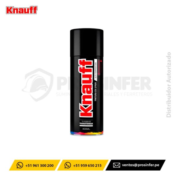 Pintura Spray Alta Temperatura Negro Mate Knauff #1600