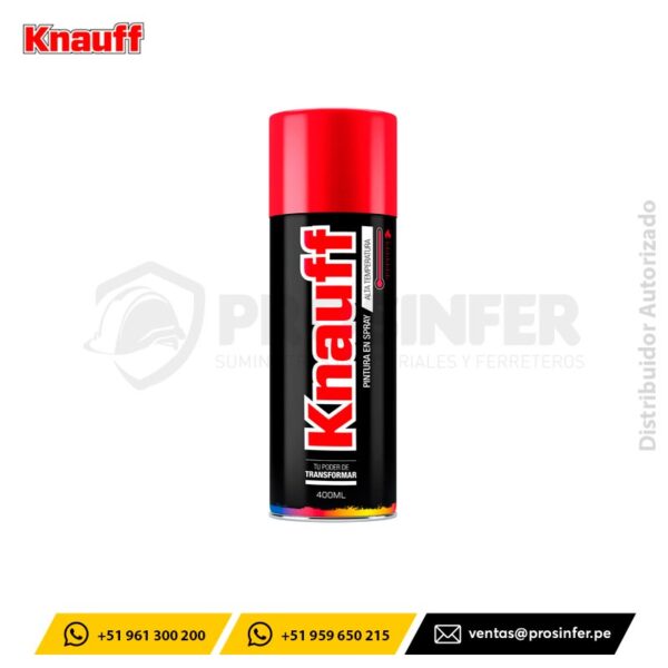 Pintura Spray Alta Temperatura Rojo Brillante Knauff #1603