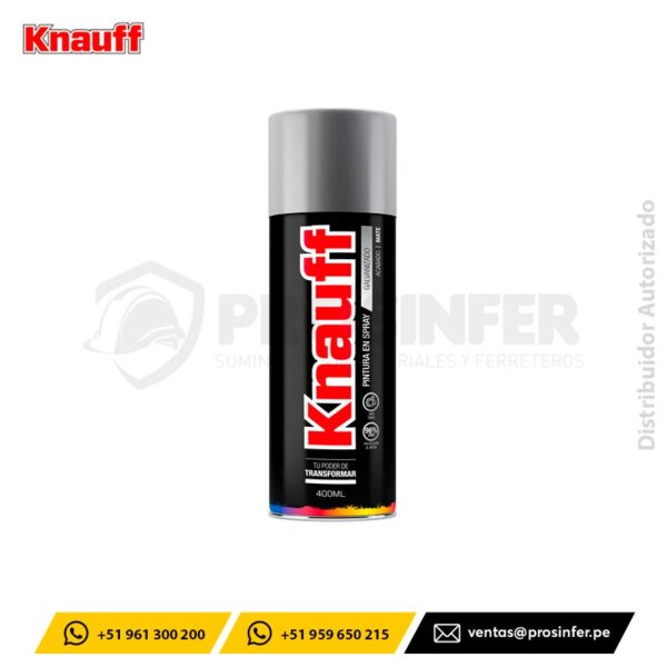 Pintura Spray Galvanizada 96% Zinc Mate Knauff #5002
