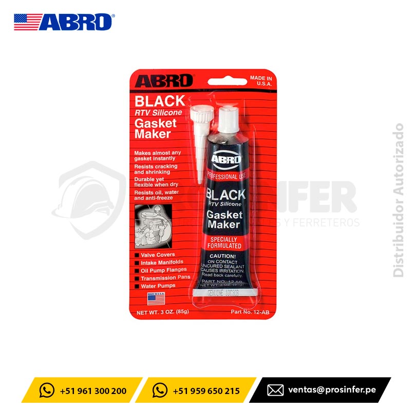 Silicona Automotriz Negra Abro 12-AB