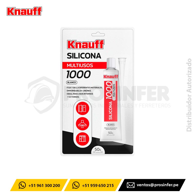 Silicona Multiusos 1000 Blanco 50g Knauff