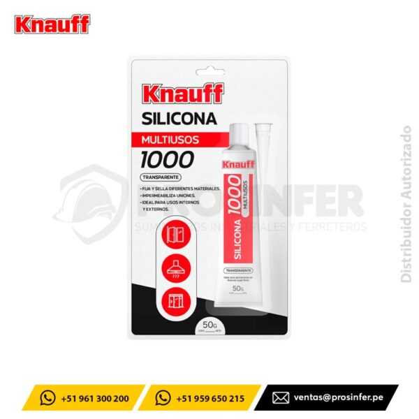 Silicona Multiusos 1000 Transparente 50g Knauff
