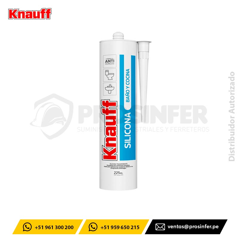 Silicona para Baño y Cocina Transparente 225ml Knauff
