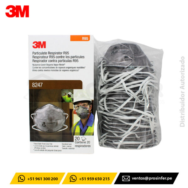 Mascarilla R95 3M 8247 Carbón Activado