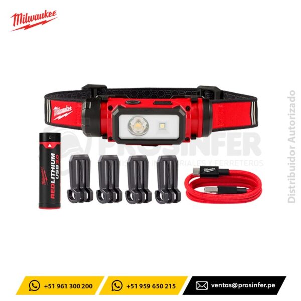Lámpara para Casco Recargable USB REDLITHIUM Milwaukee 2163-21