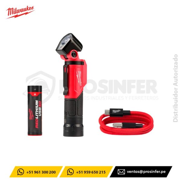 Linterna Pivotante Recargable USB REDLITHIUM Milwaukee 2113-21