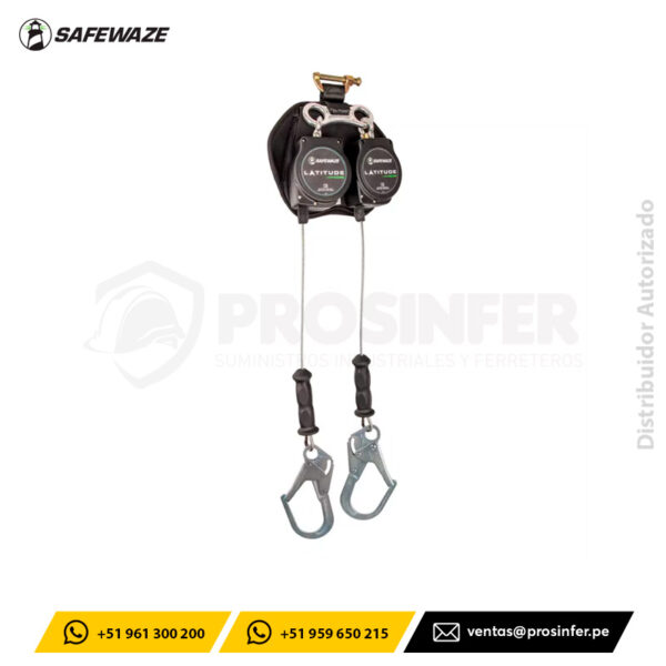 Retractil Latitude Edge 11' (3.35m) Cable Doble SRL-P Safewaze SW8008-11LE-RBHDL